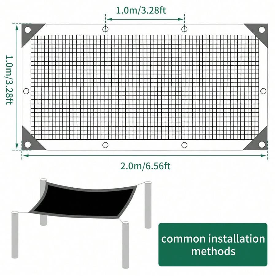 100 Polyethylene Black Shade Cloth, Extra Long Lasting Net Fabric With