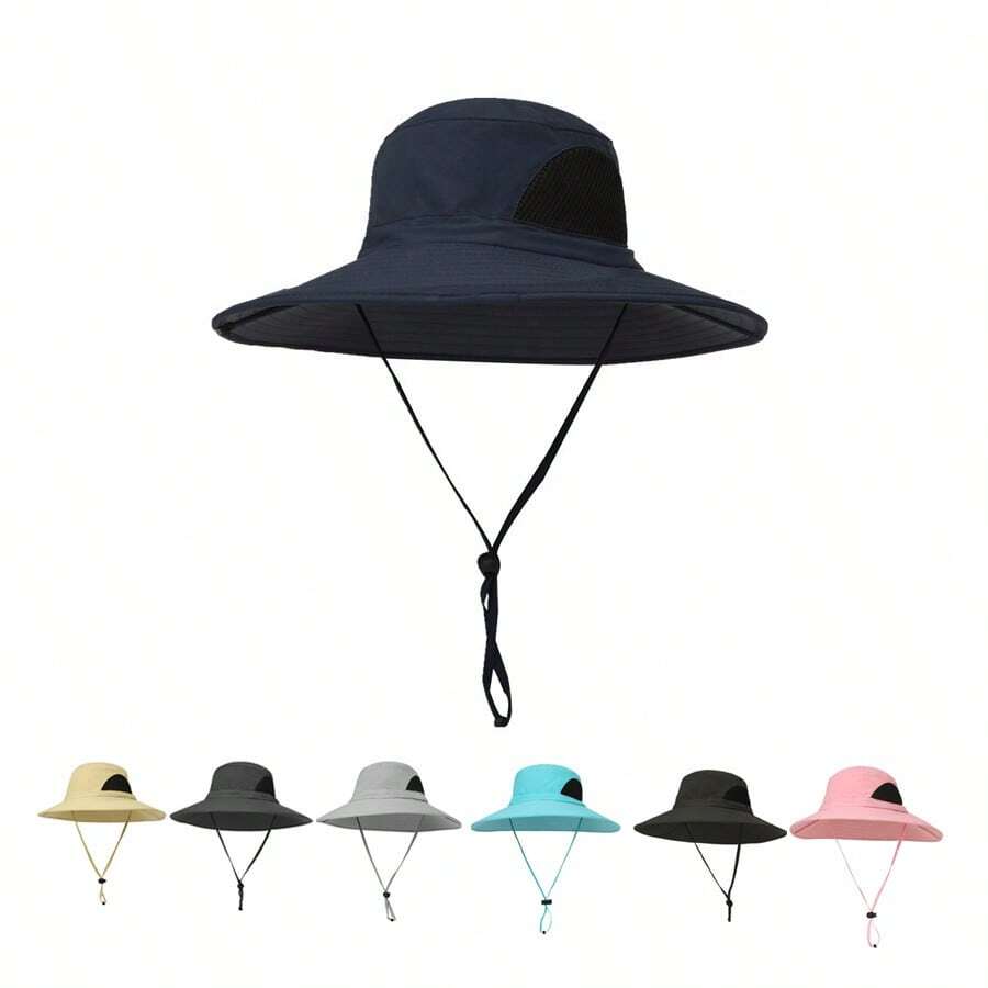 1 件装男女通用夏季太阳帽防紫外线钓鱼帽速干宽边渔夫帽户外 - 多色 - 查看 1