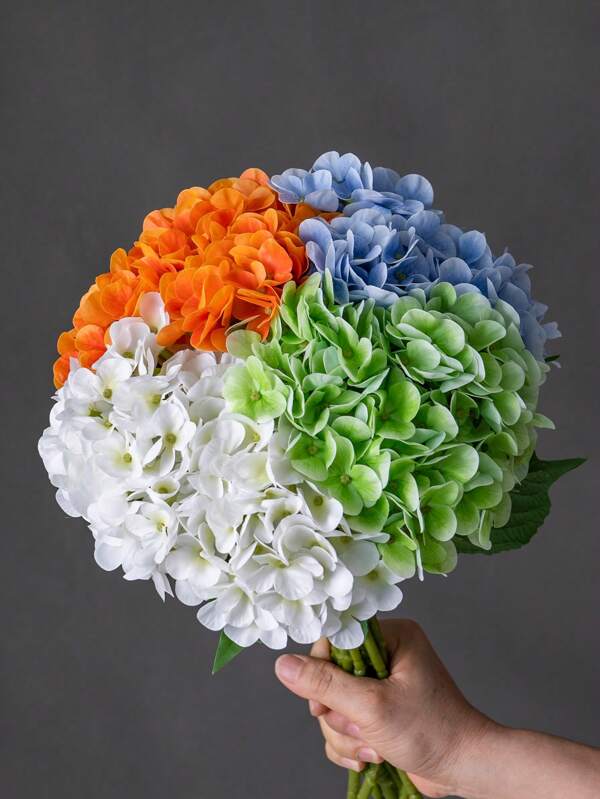 1 Stück Künstliche Blume, 35 kleine Hortensien Optik, 40cm lang, Gummimaterial angenehm, lange Lagerzeit, grüne künstliche Pflanze, künstliche Blumen, flexibel, schön, romantisch, Liebe, moderner einfacher nordischer Stil - verwendet für Heimdekoration, Vase Blumenarrangements, Blumendekoration, Liebe, Hochzeitskleid, Brautjungfernkränze, Partys, Aktivitäten, Wohnzimmer, Schlafzimmer, Hotel, Bar, DIY Wand, Schreibtisch, Couchtisch, Bürotischfüllung