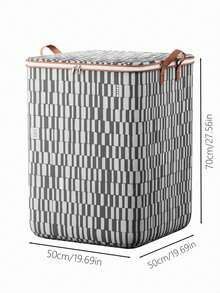 1 pièce Sac de rangement pour couette rayé gris sans fenêtre, sac de rangement pliable, sac fourre-tout de grande capacité, sac de bagage à main, sac de rangement pour literie, décorations d'Halloween, costumes d'Halloween, décorations d'automne, décorations de festival