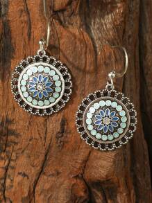 TopHanqi 1pair Vintage  Water Drop & Round Shape Pendant Earrings, Fashion Jewelry Accessory For Women, Suitable For Daily, Office, Party, Gift - Multicolor - View 15