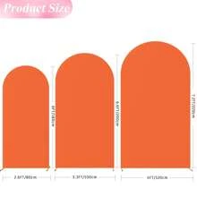5ft, 6ft, 6.6ft, 7.2ft Orange Arch Backdrop, Spandex Fitted Fabric Arch Backdrop Canopy For Wedding Arch, Birthday Party Decoration (Arch Frame Not Included, Fabric Backdrop Only) - Orange - View 3