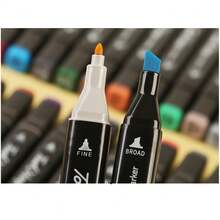 80/60/48/36/24 Colores Plumones Punta Doble ,multicolores  Marcador Para Pintar Diseño,Rotuladores Punta Pincel para Niños  y Adultos ,kit de marcadore para escolar - 36 - Ver 2