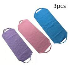 Toalla de baño exfoliante elástica larga, correa engrosada de frotamiento de nylon para limpiar la espalda, elimina células muertas de la piel y limpia durante el baño