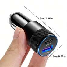 车载 USB C 充电适配器 [迷你 & 金属] 3.1A/15W 点烟器 USB 充电器快速充电 [PD QC 3.0] USBC 车载手机充电器 汽车配件，车载充电器 - 彩色 - 查看 7