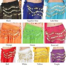 1Pc Thailand/India/Arab Dancer Skirt Women Sexy Belly Dance Hip Scarf Wrap Belt Dancer Skirt Female Show Costumes Sequins Tassels - Multicolor - View 5