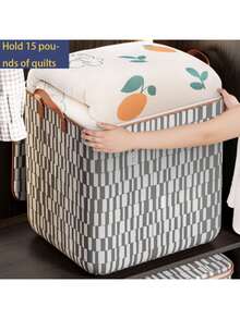 1 pièce Sac de rangement pour couette rayé gris sans fenêtre, sac de rangement pliable, sac fourre-tout de grande capacité, sac de bagage à main, sac de rangement pour literie, décorations d'Halloween, costumes d'Halloween, décorations d'automne, décorations de festival