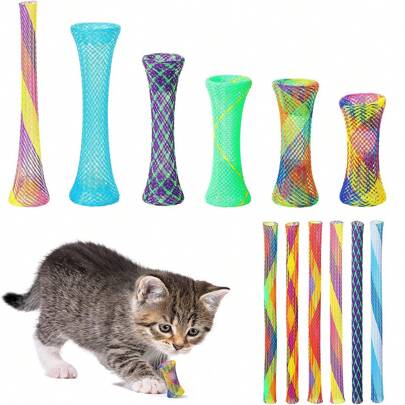 Đồ chơi ống lò xo nhiều màu cho mèo, đồ chơi cắn lò xo cho mèo, đồ chơi tự chơi trong nhà cho mèo, giúp mèo trong nhà của bạn luôn vui vẻ và năng động!