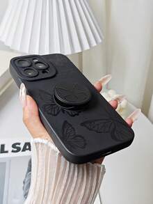 1 pieza Carcasa de teléfono impresa con patrón de mariposa negra de TPU suave de silicona compatible con Apple iPhone 7/8/7P/8P/X/XS/XR/XSMAX/11/12/13/14/15 Series, Samsung S22 Ultra/S23 Ultra/S24 Ultra/S Series/A Series, teléfonos Redmi. Diseño de orificio de cámara aleatorio. - Negro - Ver 9