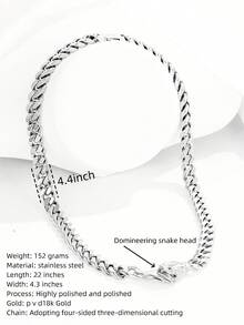 ZG YING ZHOU ZGYZ 1pc Fashionable Stainless Steel Miami 18K Gold-Plated Iced Out Reflective Cuban Link Necklace, Nightclub Wedding Accessory, Punk Retro Middle Eastern Minimalist Style Birthday Gift, Powerful Necklace Bracelet Jewelry