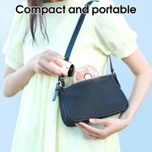 Portable Handheld Mini Fan, 1200mAh Battery Operated Fan With LED Display, Handheld/Neck/Desk 3 In 1 Personal Small Fan, 90° Foldable Desk Fan With Base, 5 Speed Lash Fan Makeup Fan For Women