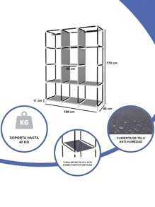 Large Fabric Closet With Dividers - Multicolor - View 10