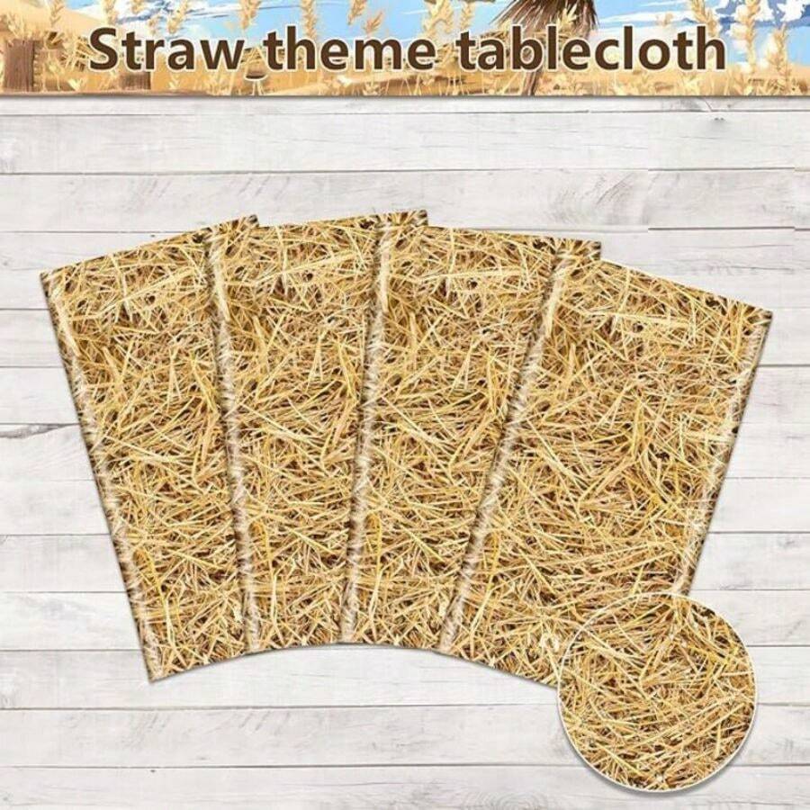 3 pièces Nappes jetables thème western cowboy et ferme, décoration de fête d'anniversaire, taille 137 cm * 274 cm, Noël