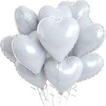 Grayish-Green Heart-Shaped Balloon, 10pcs Green Aluminum Foil Heart-Shaped Balloon, 45.72cm Olive Green Heart-Shaped Balloon For Helium Birthday Party Decoration, Jungle Birthday Party, Valentine's Day, Wedding, Anniversary Celebration, Christmas - Multicolor - View 15