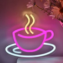 1PC 5V USB Cool Super Bright Popsicle Pizza Good Vibes With Cloud Finger Heart Coffee Cup Earphone Rose Flower Gamer Money Pocket Game Zone LED Wall Neon Sign Night Light For Rock Music Room Party Coffee Shop Cold Drink Game Room Flower Cloth Store Party BAR Decoration Gifts