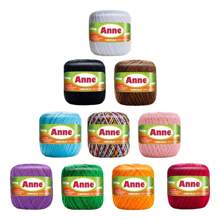 Kit 10 Lines 5 Anne 65m + 5 Lines Clea 125 For Knitting Crochet Assorted Colors Small Roll - trắng - Xem 3
