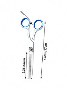 1 件专业理发剪刀，包括打薄剪刀，适合男士、女士和宠物，不锈钢，锋利，可调节，符合人体工程学的设计 - 适合个人或沙龙使用 - 銀色 - 查看 9