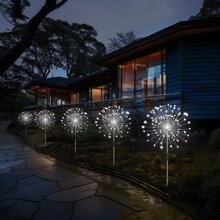 1pc Dandelion Landscape Waterproof Fairy String Lights, 8 Lighting Modes, Colorful/Warm White/White, 60/150/200/240 LEDs Options, Outdoor Decor For Wedding, Holiday, Lawn