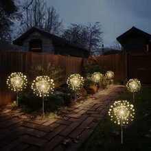 1pc Dandelion Landscape Waterproof Fairy String Lights, 8 Lighting Modes, Colorful/Warm White/White, 60/150/200/240 LEDs Options, Outdoor Decor For Wedding, Holiday, Lawn