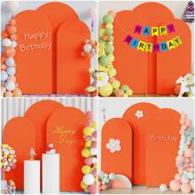 5ft, 6ft, 6.6ft, 7.2ft Orange Arch Backdrop, Spandex Fitted Fabric Arch Backdrop Canopy For Wedding Arch, Birthday Party Decoration (Arch Frame Not Included, Fabric Backdrop Only) - Orange - View 6