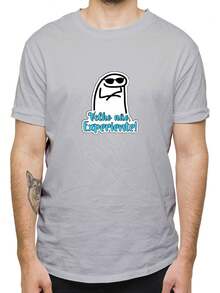 100% Cotton 30.1 Printed T-Shirt Birthday Flork Old Not Experienced Novelty Blouse - 灰色 - 查看 1