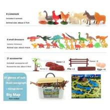 1-76 piezas Conjunto de juguetes de dinosaurios jurásicos, figuras realistas de dinosaurios de plástico blando como Triceratops, T-Rex, Pteranodon y otros, regalos educativos para fiesta de cumpleaños - Multicolor - Ver 19