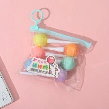 6pcs/Set Mini Ice Cream, Candy, And Waffle Cone Style Fluorescent Highlighter Pen Set, Cute Graffiti Drawing Diary Study Marker Pen With Random Packaging