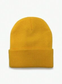 1 件男女通用秋冬季纯色护耳保暖针织帽休闲套头帽。防寒帽。针织帽。适合日常穿着