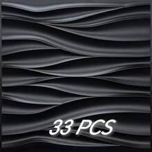 NKEN Panouri de perete 3D artistice cu model liniar. 29,4 x 29,4 cm, alb mat/negru. Material, inodor, ușor, ușor de instalat, rezistent la foc, impermeabil și la umezeală, potrivit pentru decorarea pereților în case, camere, băi, dormitoare și camere de zi. Ziua Mamei.