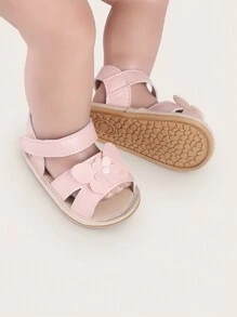 Zapatos y sandalias para bebé de 0 a 1 año, suelas blandas y antideslizantes, transpirables, para caminar, de 0 a 6-12 meses, de dedo abierto, para bebé niña - Rosa Pálido - Ver 3
