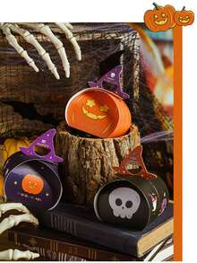 10pcs Halloween Candy Box Cartoon Ghost Pumpkin Party Snack Candy Packaging Bag Holiday Gift Box Gift Box Empty Box - Multicolor - View 5