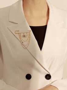 1 pieza Broche de cadena de metal con borlas, estrella y perlas falsas, ojo del diablo gótico, accesorio decorativo para bolsos, bufandas, trajes, con arreglo aleatorio de perlas falsas y estrellas, accesorio para ropa, bolso, encanto, accesorios escolares y de oficina, camisas, chaquetas, joyería, regalos de Navidad, Halloween, regalos divertidos y lindos para maestros - Multicolor - Ver 8