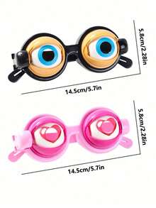 1 件疯狂眼睛派对闪烁眼镜玩具，新奇创意搞笑恶作剧眼镜派对用品礼物，搞笑眼镜，摄影道具，万圣节圣诞派对道具眼镜，节日派对用品，四种颜色可选 - 彩色 - 查看 2