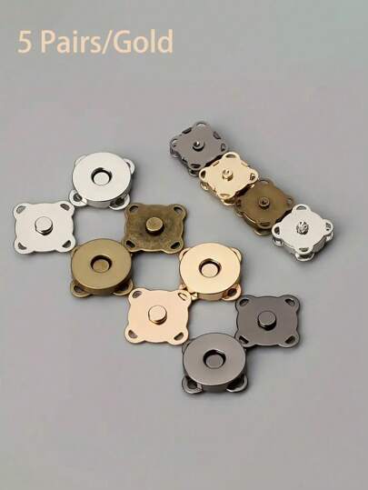 5/10 对隐形磁扣锁扣，梅花磁扣封口，钱包拇指锁钱包扣紧固件适用于 DIY 制作工艺包钱包扣配件替换件