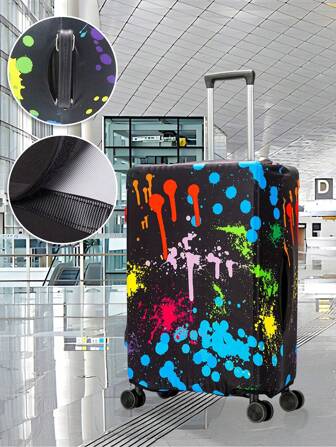 行李箱保护弹性防尘罩 适用于 18-32 英寸弹性彩色图案包行李箱罩 拉杆箱罩 旅行配件行李箱罩 行李箱保护罩 度假旅行必需品旅行配件旅行必备品学校包学校配件学校用品