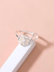 1 pieza Anillo ajustable con garra de gato que brilla en la oscuridad, regalo para amigos - Plateado - Ver 3