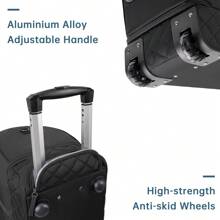 ETRONIK Large Roller Bag Holdall Retractable Trolley Handle, 50L Capacity Luggage Bag For Airplanes (L53*W26*H36 Cm) Travel Wheeled Duffle Bag With Toiletry Bag, Beige