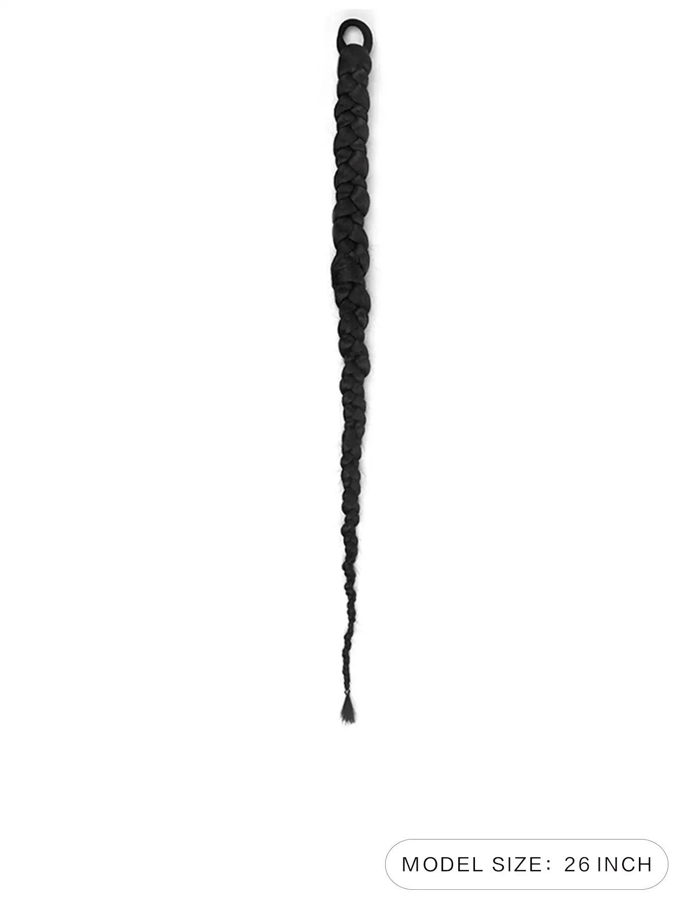 Braided Ponytail Hair Extension With Elastic Band Looped Braid Hair Extension Ponytail Fashionable And Natural Black 26 Inches - Black - View 6