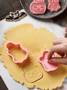 Halloween Merry Christmas Cartoon Cookie Cutter Pumpkin Ghost DIY Icing Cookie Baking Tools 8PCS - Multicolor - View 8