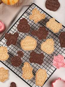 Halloween Merry Christmas Cartoon Cookie Cutter Pumpkin Ghost DIY Icing Cookie Baking Tools 8PCS - Multicolor - View 5
