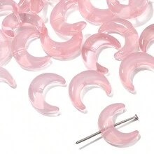 10pcs 15x12mm Glass Transparent Moon Shaped Frame Spacer Beads, Used For Jewelry Making DIY Special Connection Necklace Bracelet Earring Pendant Craft Supplies