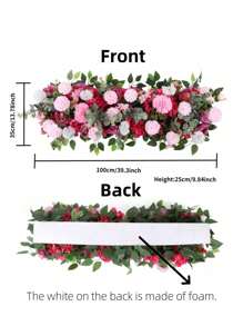 1pc Wedding Arch Flowers,3.28ft Artificial Flowers Arrangement Swag, Silk Fake Peonies Rose Floral Row For Wedding Backdrop Decor DIY Party Ceremony For Wedding Decoration, Valentine'S Day Decor, Birthday Decor, Anniversary Decor, Holiday Decor, Graduation Decoration, Party Decor Supplies - 白色 - 查看 9