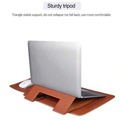 Bolsa Multiuso Para Macbook air M2 13.6 13/14/15/16 Polegadas Capa De Couro PU Com Suporte De Mouse Pad