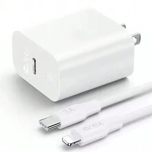Cargador Turbo 3a 20w Carga Rápida Compatible con iPhone XS/XR/11/12/13/14 Cargador Tipo C con Cable IP 1Hora GAR154 - Tipo de Enchufe A USA (110-127V) - Ver 1