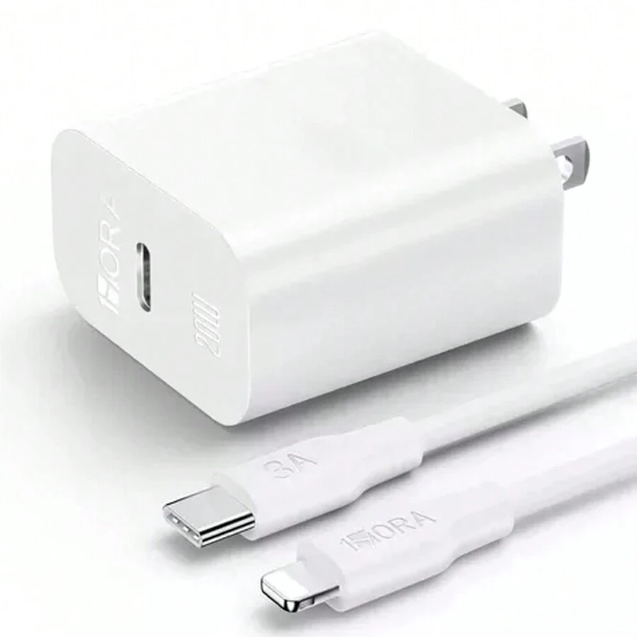 Cargador Turbo 3a 20w Carga Rápida Compatible con iPhone XS/XR/11/12/13/14 Cargador Tipo C con Cable IP 1Hora GAR154 - Tipo de Enchufe A USA (110-127V) - Ver 1