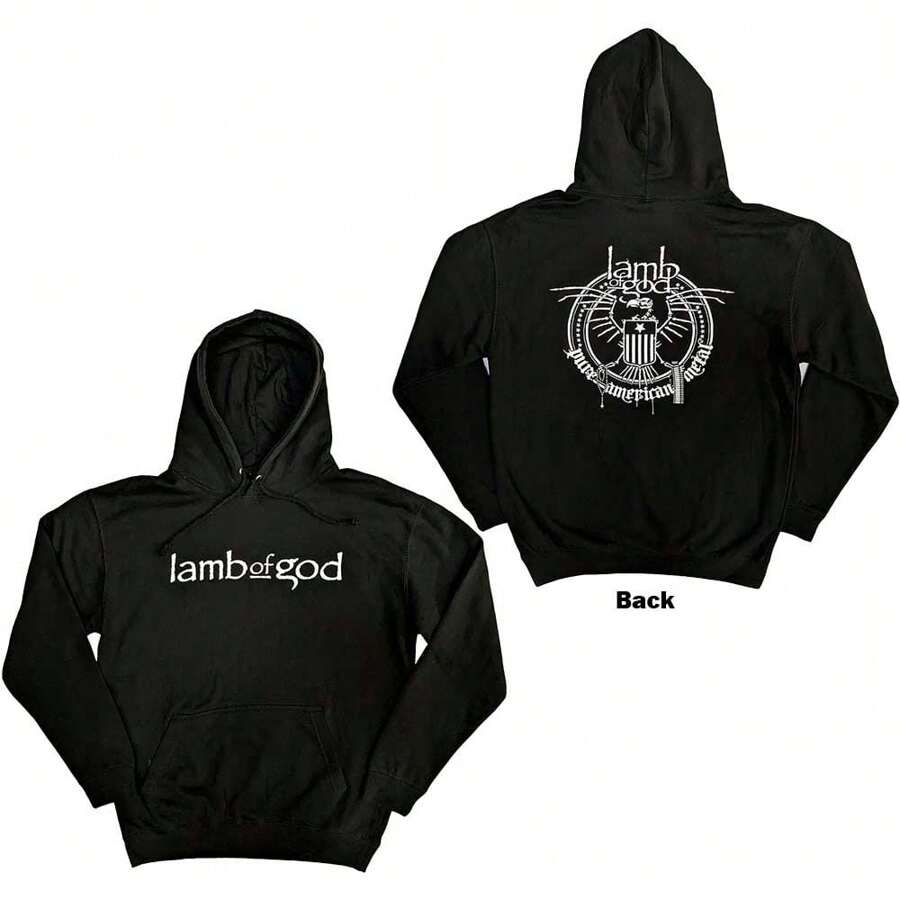 Lamb Of God | Official Band Hoodie | Skeleton Eagle (Back Print) - 48-Hour Fast Shipping!  - Black - View 1