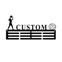 1 pieza Soporte personalizado para medallas de futbol femenino, Perchero personalizado para medallas de jugadora de futbol con nombre, 12 peldaños para medallas y cintas, Exhibidor de medallas de premio de futbol - Multicolor - Ver 14