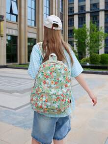 Ditsy Floral Backpack Set For Women, Waterproof School Bag - Multicolor - View 2