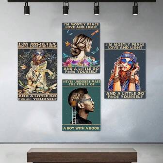 1 件和平爱与光无框家居墙饰、浴室装饰、帆布墙艺术画经典、提高您的生活品质、经典油画艺术、经典绘画形式画芯适用于卧室客厅、餐厅家庭办公室墙面装饰的最佳礼物、防水防油、无框、您可以准备一个或更大的画框以匹配您的壁画；自行组装和安装