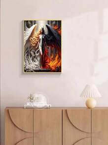 1 set Peinture de diamant design ange - Pleine percée - Strass carrés, 30*40cm